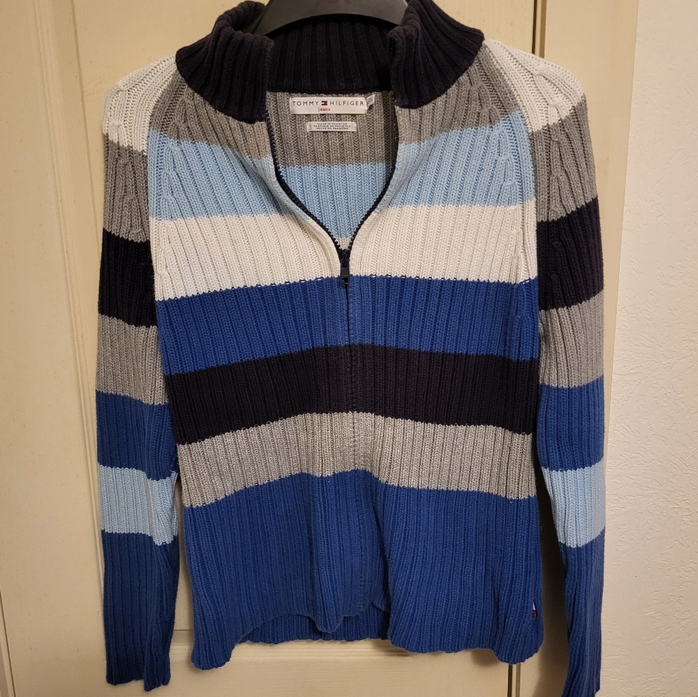 Tommy Hilfiger Striped Sweater - Blue and Gray